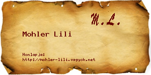 Mohler Lili névjegykártya